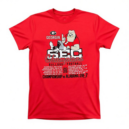World Graphics UGA SEC FB CHAMP 25 Recap Red Comfort Colors T-Shirt