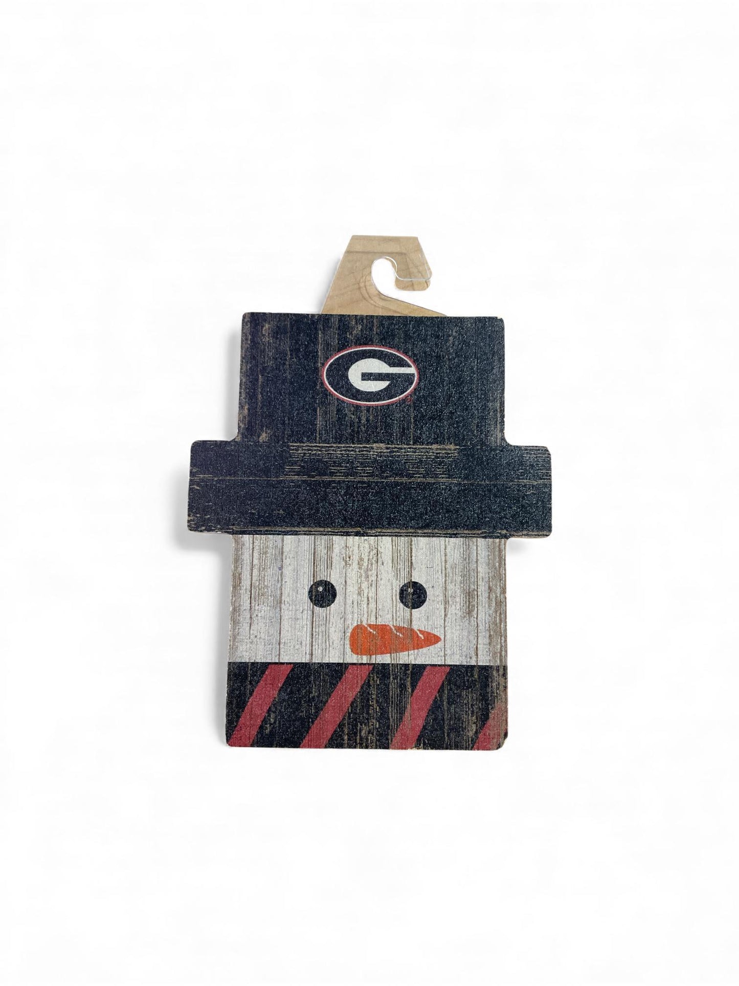 The Fan Zone UGA Snowman Head Cutout Ornament