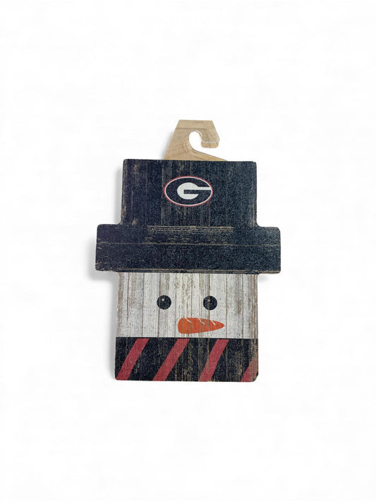 The Fan Zone UGA Snowman Head Cutout Ornament