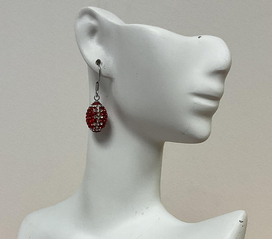 Stone Armory UGA Red and Clear Crystal Football Earrings