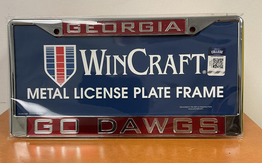 Wincraft UGA Silver Go Dawgs License Plate Frame