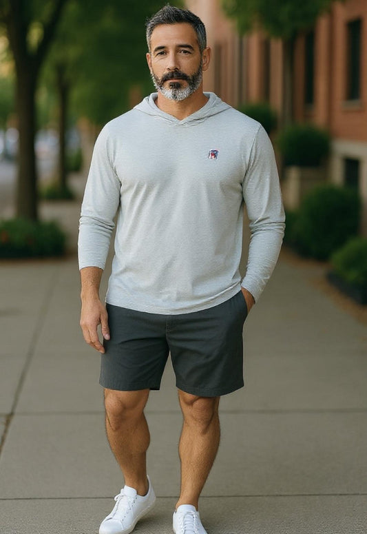 Cutter & Buck UGA Coastline Epic Comfort Eco Hooded Mens Shirt Concrete