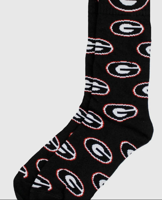 Donegal Bay UGA Black Gs Mens Dress Socks