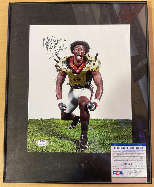 Georgia Bulldogs Jalen Walker Auto Pic With Coa