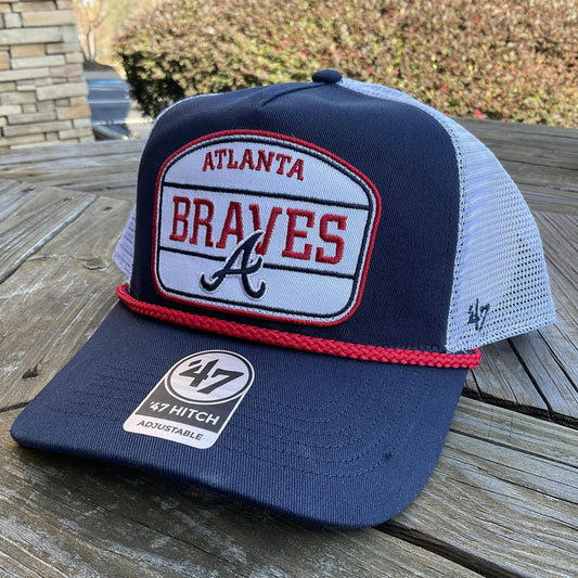 '47 Brand Atlanta Braves Navy Hone Patch Adult Trucker Hat