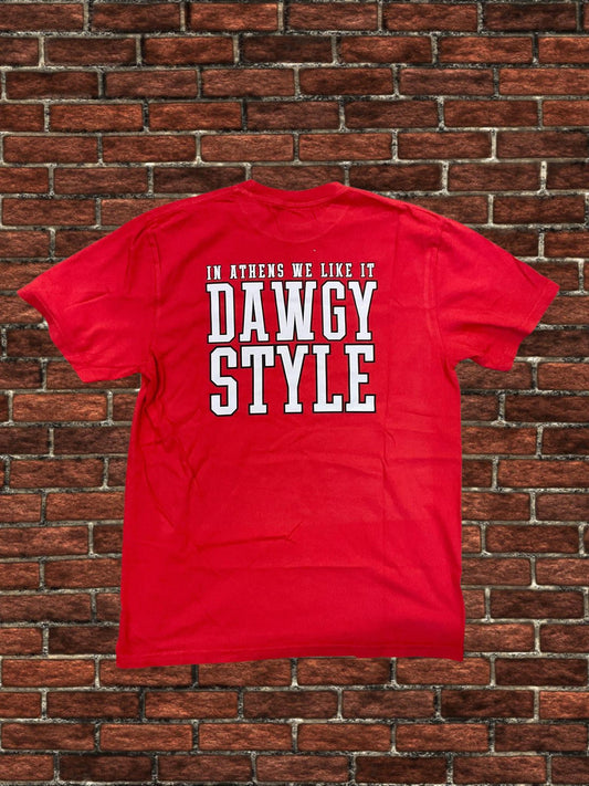 Simply You Customs UGA CC In Athens We Like It Dawgy Style Red T-Shirt