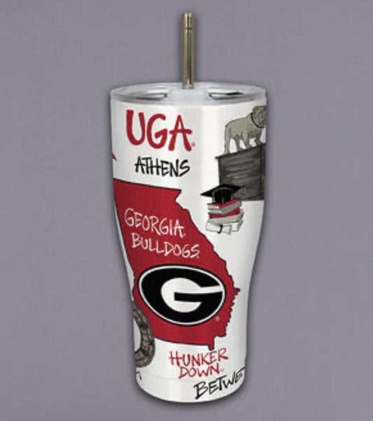 Magnolia Lane UGA 24oz Icon Metal Tumbler