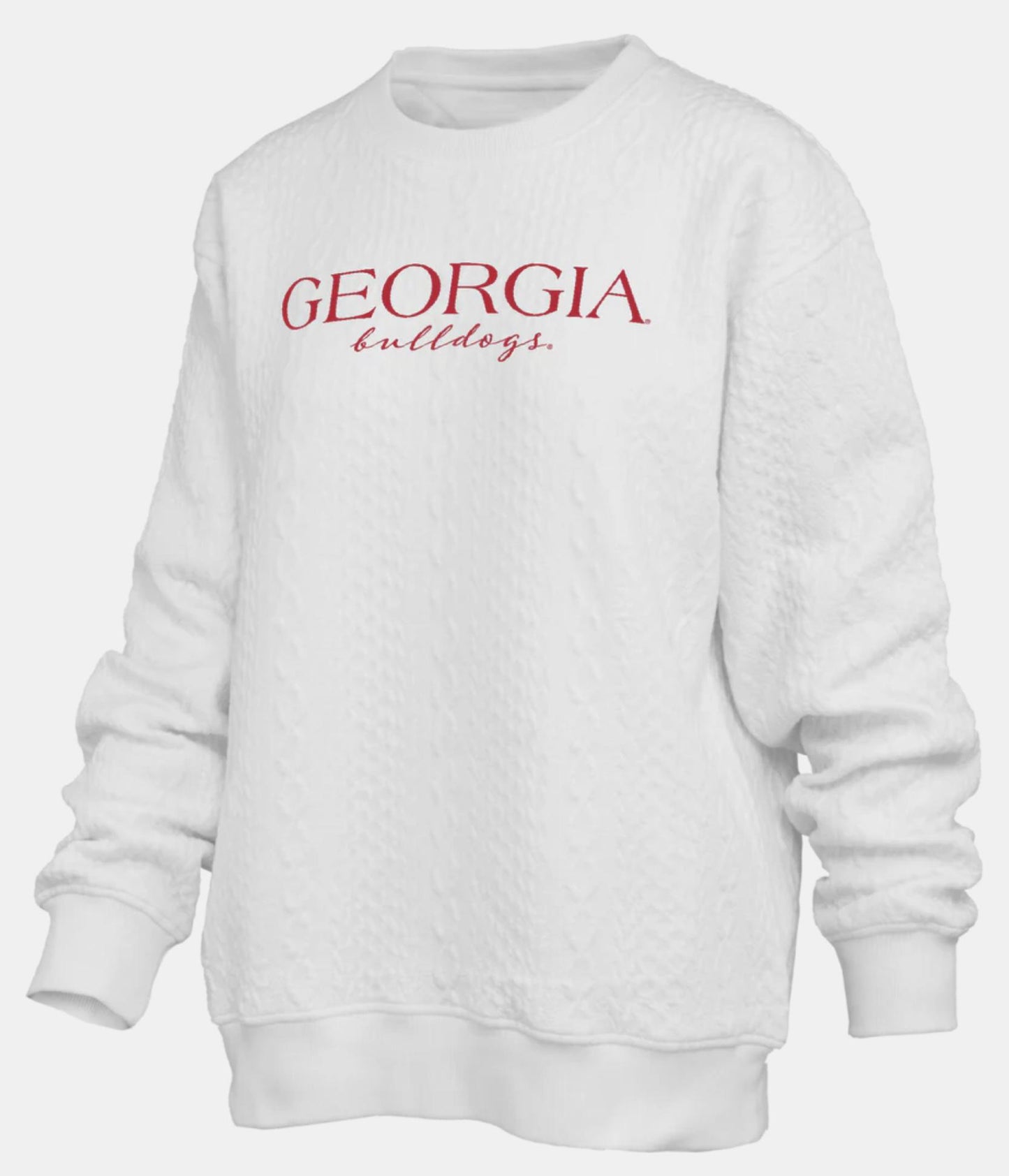 Pressbox UGA Champagne Brandberg Womens Crewneck Weave Fleece