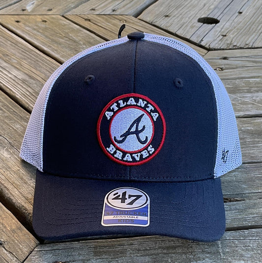 '47 Brand Atlanta Braves Kids Navy Pop Up Trucker Hat