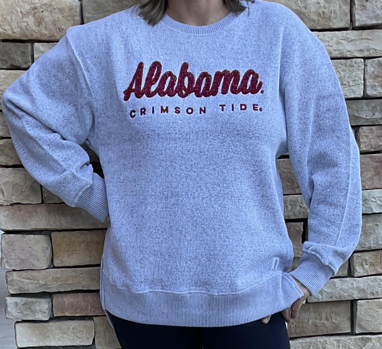 Pressbox Alabama Womens Torrington Long-Sleeve Crew-Neck Oversized Amore Fleece