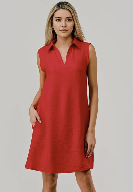 Pixi + Ivy UGA Womens Red Dress W Pockets