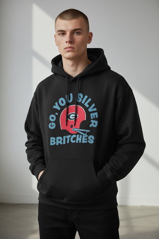 The Fan Zone UGA Go You Silver Britches Black Hoodie