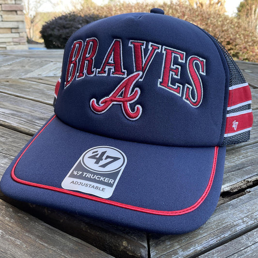'47 Brand Atlanta Braves Navy Sideband Adult Trucker Hat