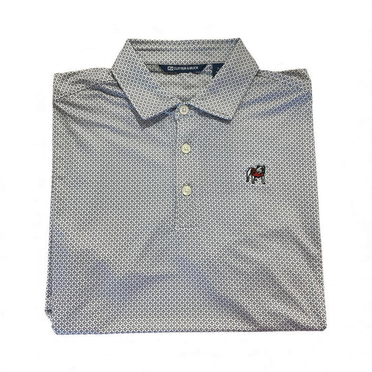 Cutter & Buck UGA Black Pike Eco Diamond Dot Print Mens Polo