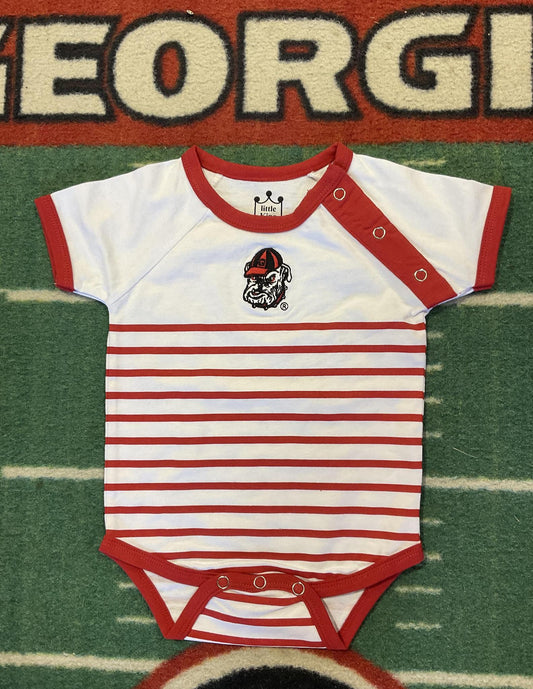 Little King UGA Fermata Shoulder Snap Onesie R/W