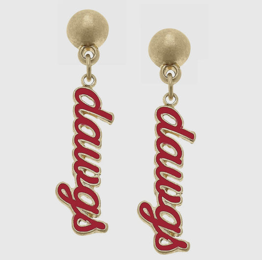 Canvas Style UGA Dawgs Dangle Earrings