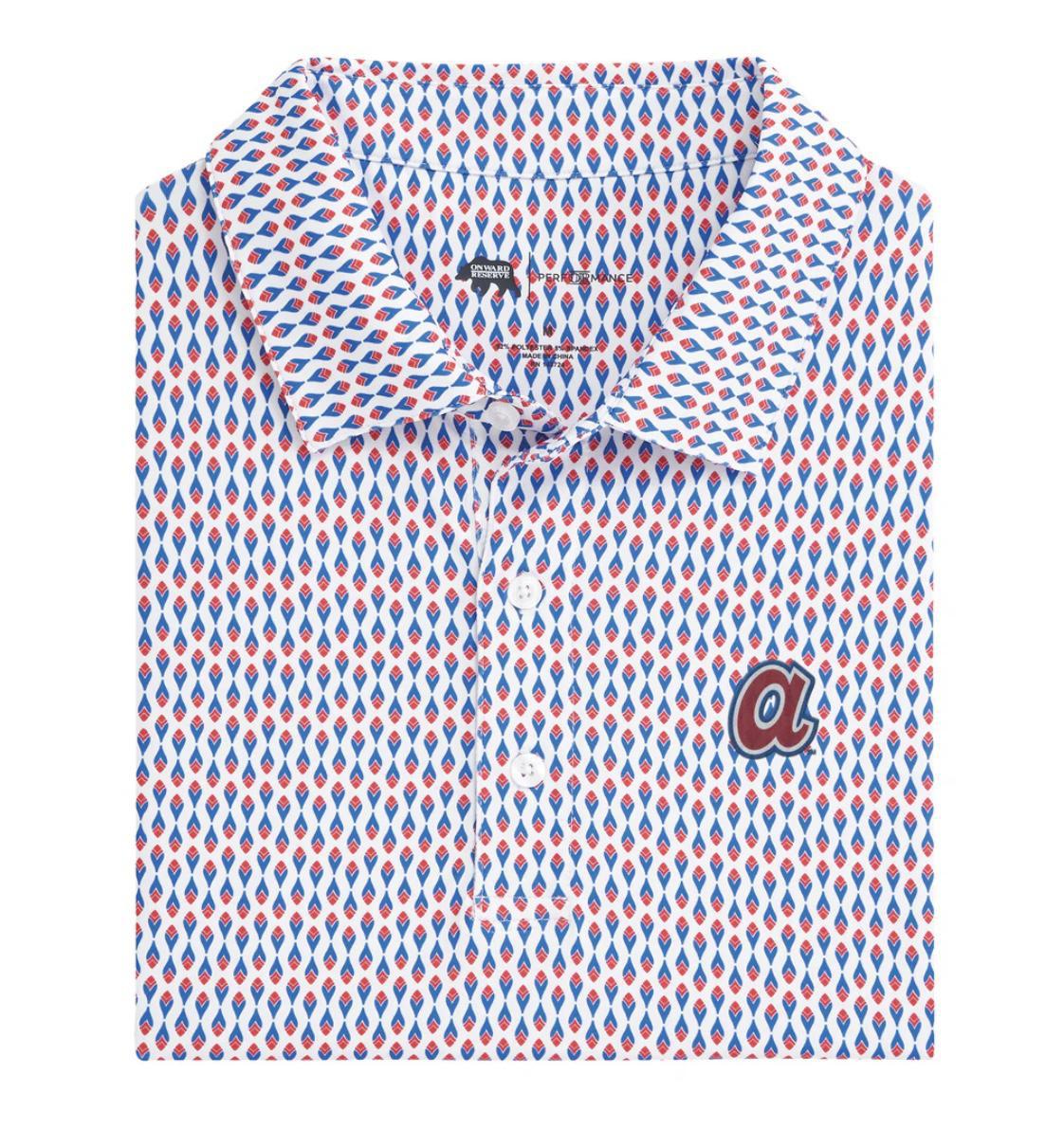 Onward Reserve Atlanta Braves Feather Cooperstown Mens Polo Shirt