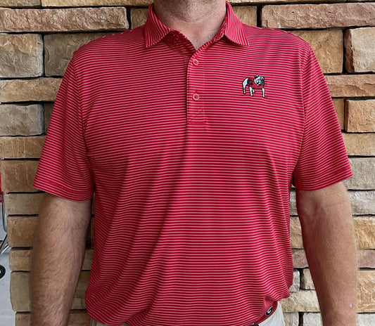 Cutter & Buck UGA Red Forge Pencil Stripe Mens Polo