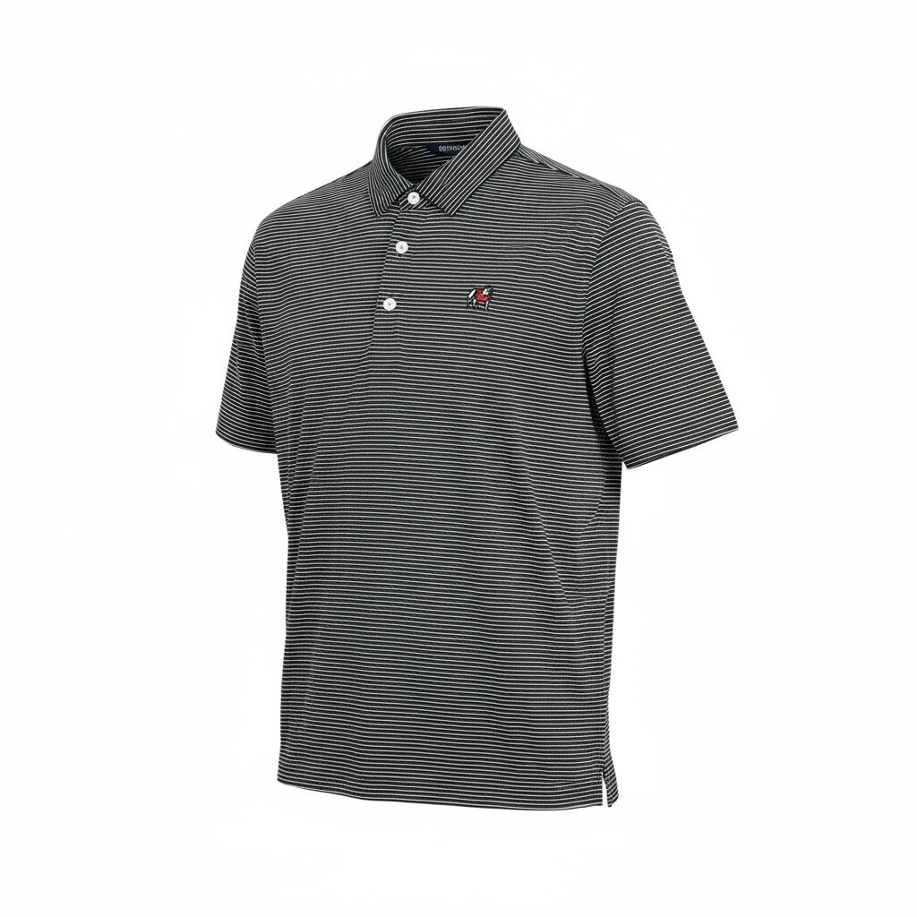 Cutter & Buck UGA Black Forge Pencil Stripe Mens Polo