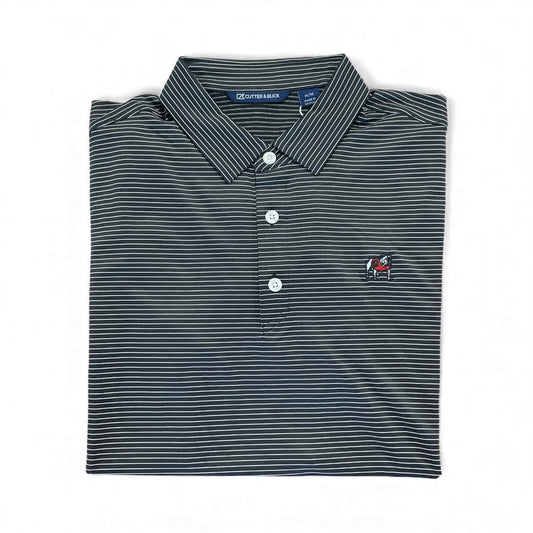 Cutter & Buck UGA Black Forge Pencil Stripe Mens Polo