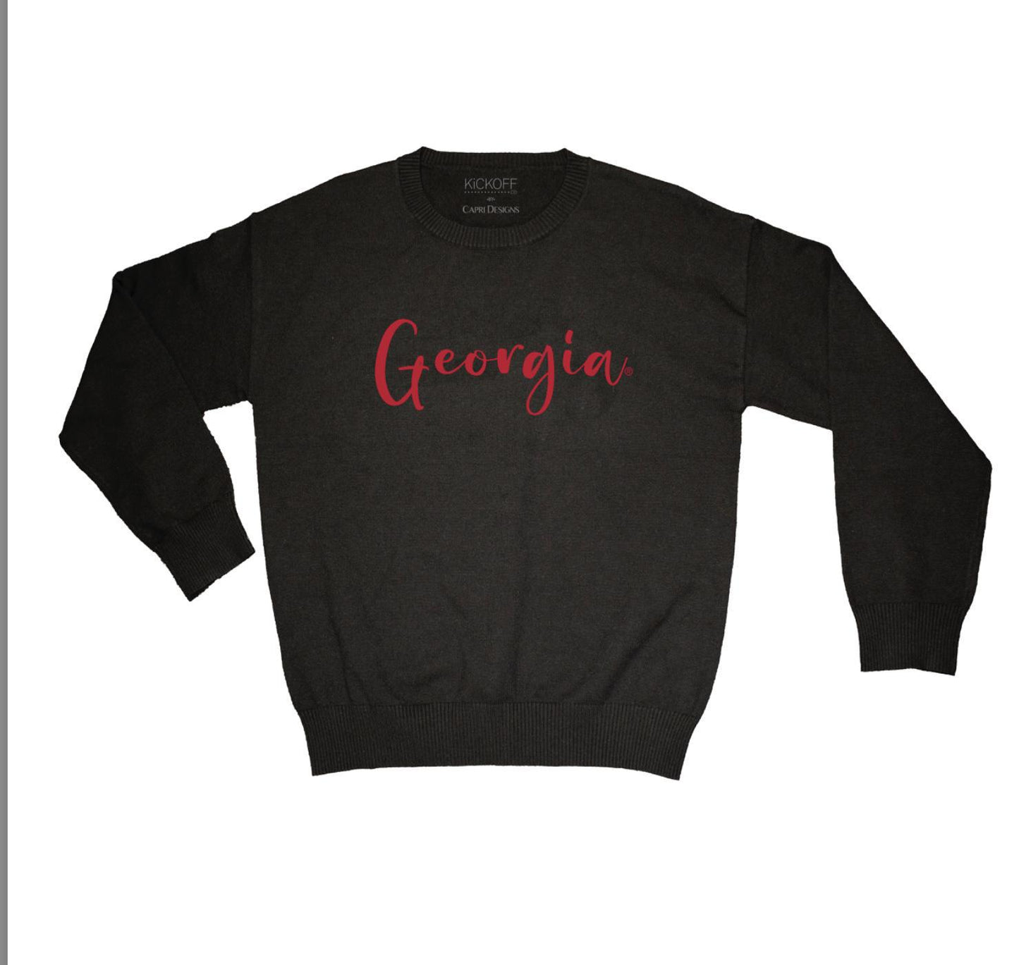 Capri Designs UGA Womens Sequin Script L/S Sweater