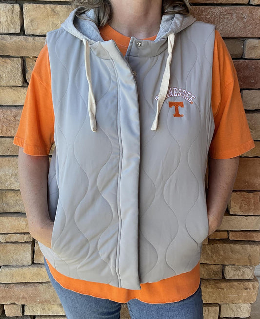 GameDay Couture Tennessee Womens SoftSpun Velour Hooded Vest