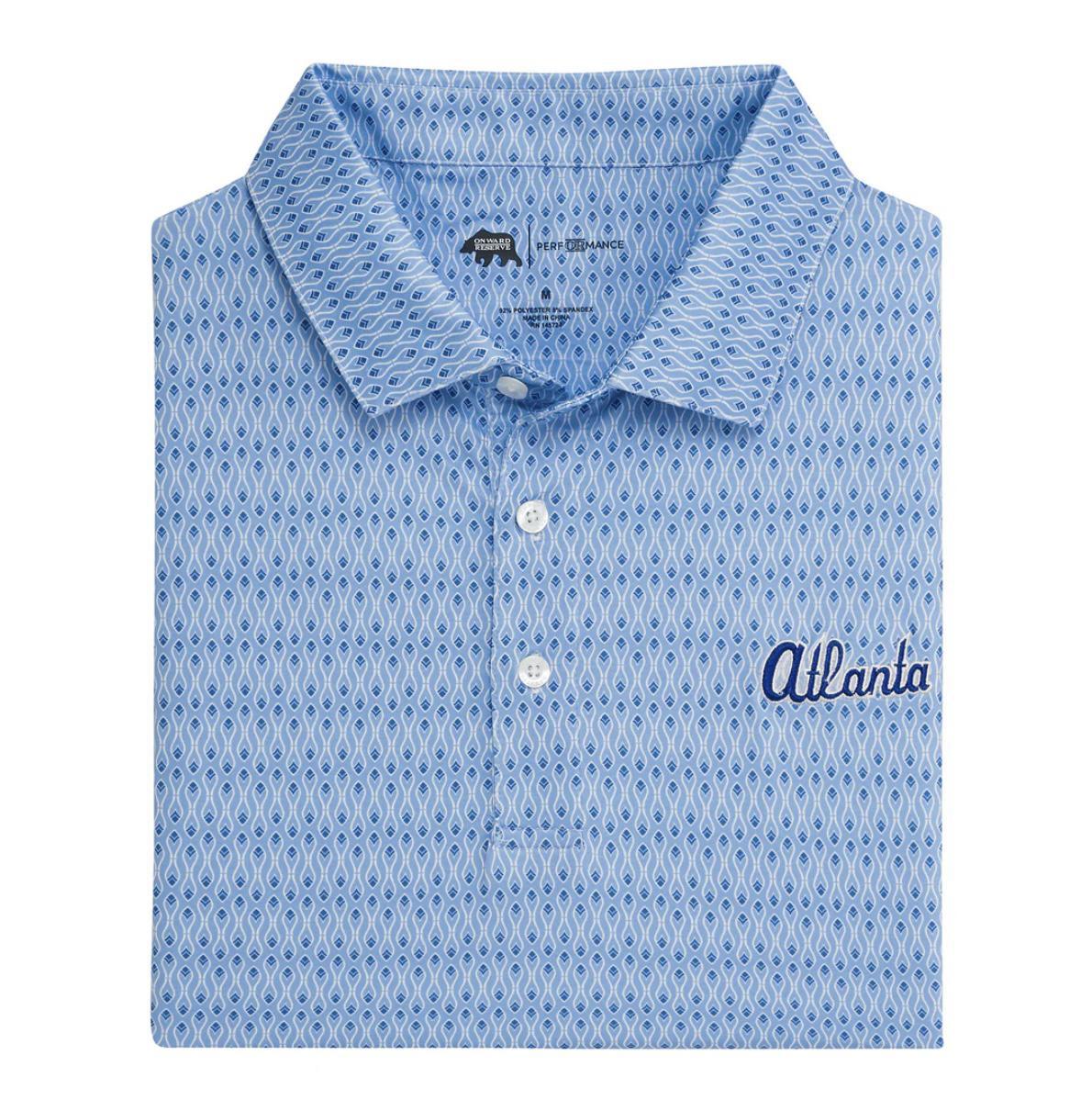 Onward Reserve Atlanta Braves Mens Retro Feather Performance Polo