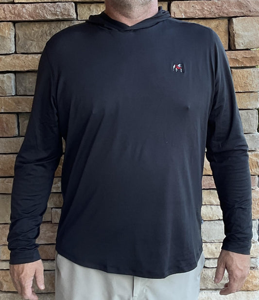 Cutter & Buck UGA Coastline Epic Comfort Eco Hooded Mens Shirt Black