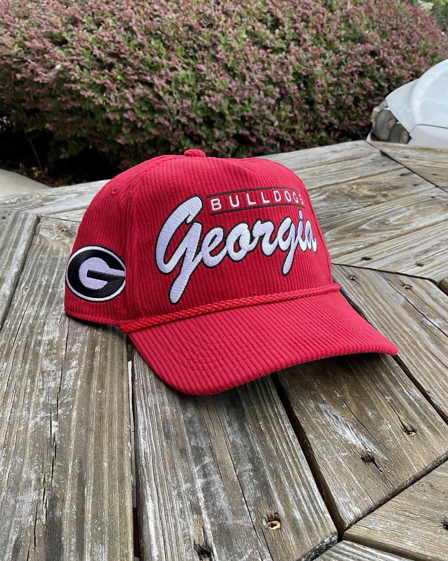 '47 Brand UGA Red Double Header Adjustable Hitch Clean Up Corduroy Hat