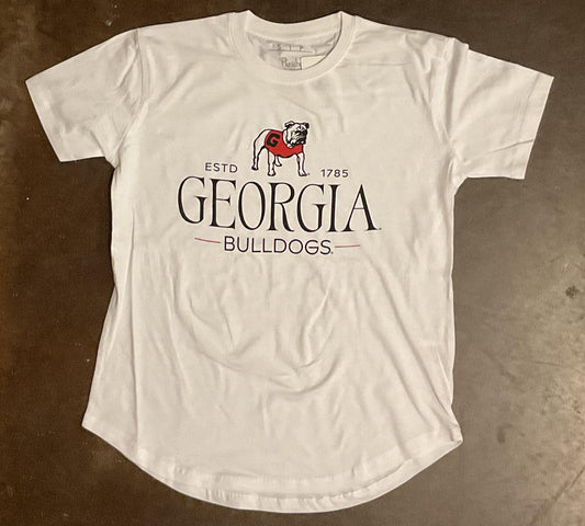 Pressbox UGA Silverton Short-Sleeve Crew-Neck Rounded Bottom Womens Top