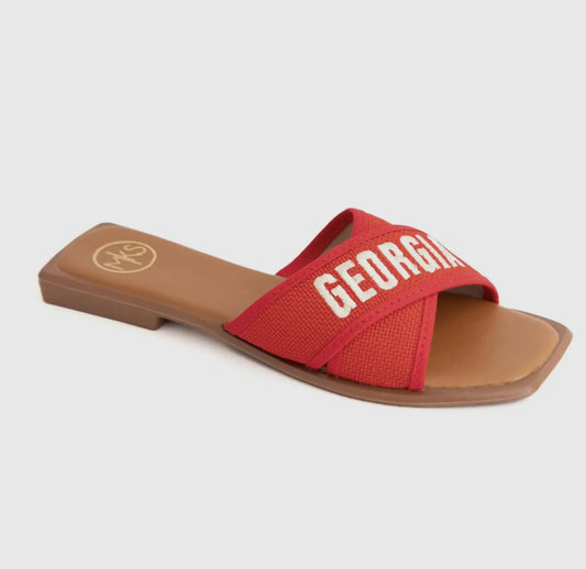 Maker’s Shoes UGA Georgia Womens Bobbie Cross Sandal
