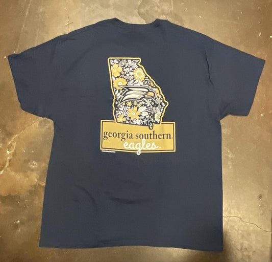 New World Graphics Georgia Southern State Floral T-Shirt