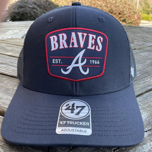 '47 Brand Atlanta Braves Navy Squad Trucker Adult Hat