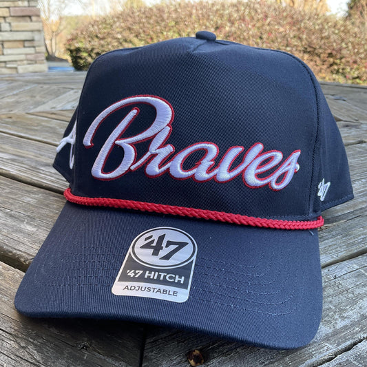 '47 Brand Atlanta Braves Navy Overhand Hitch Adult Hat