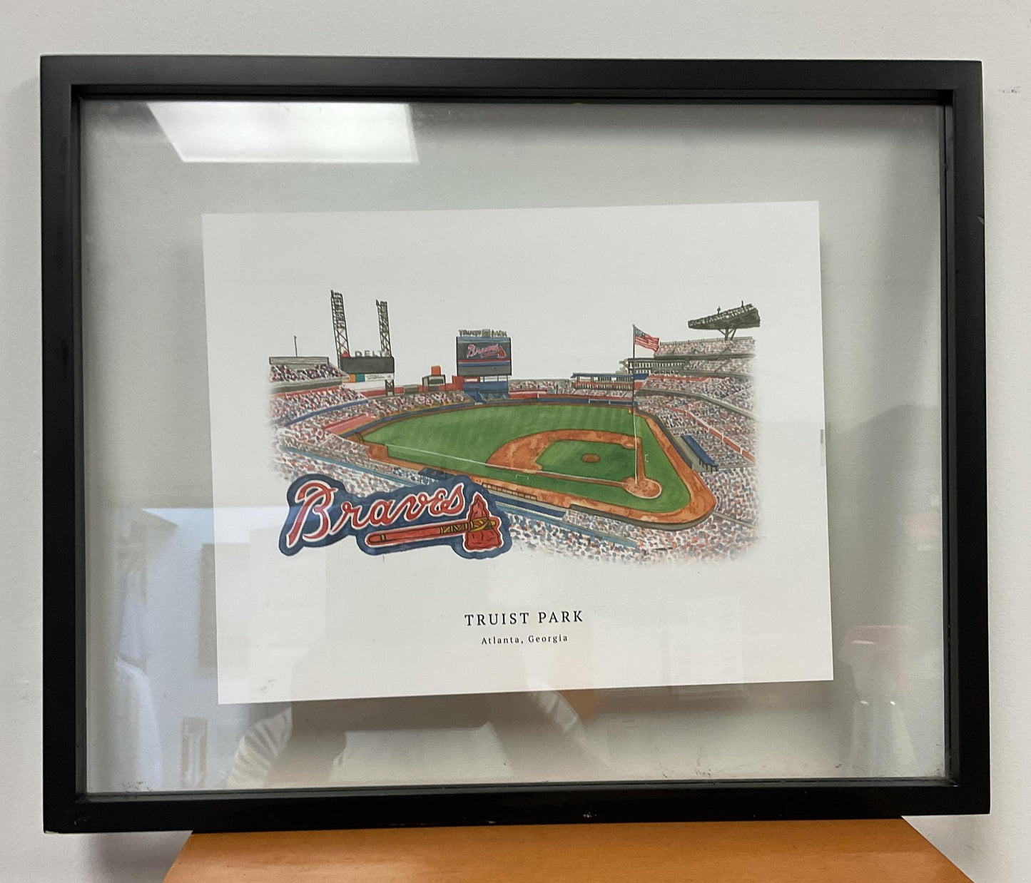 Atlanta Braves Truist Park Watercolor In Floating Frame