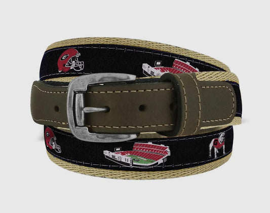 ZEP-Pro UGA Black Stadium Collection Woven Ribbon Belt