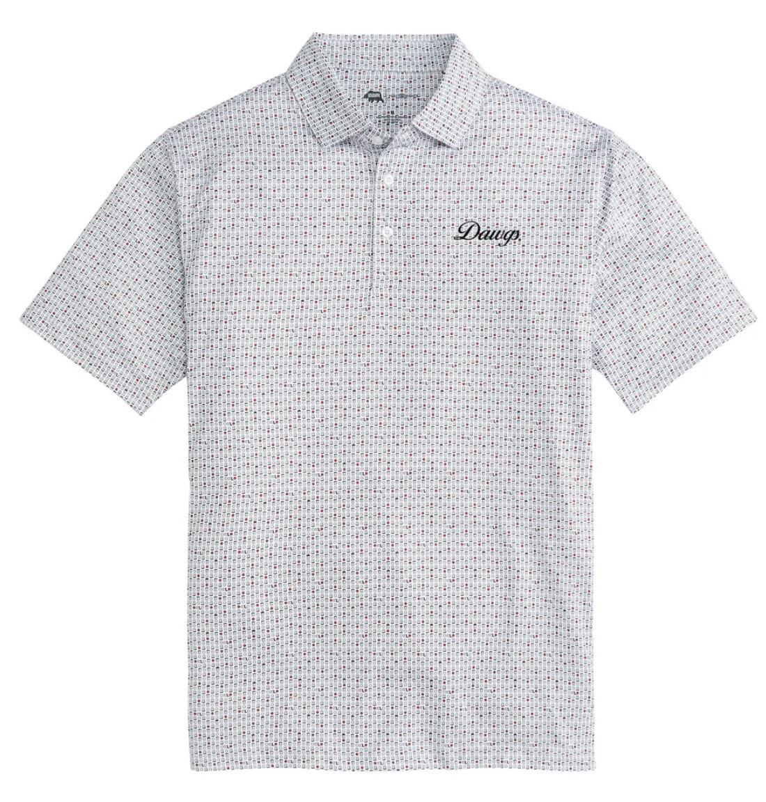 Onward Reserve UGA Mens Dawgs Vintage Script Tailgate Games Performance Polo