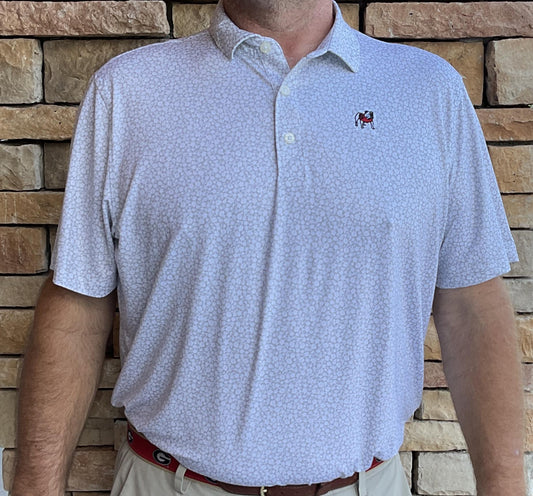 Cutter & Buck UGA Mens Pike Flora Magnolia Polished Print Polo