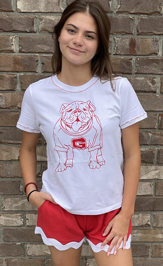 Stewart Simmons UGA Womens Embroidered Tee