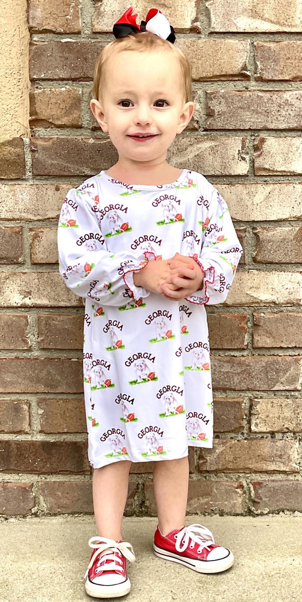 Little Bear Smocks UGA Girls Dress Kids