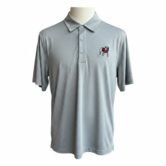 Cutter & Buck UGA Grey Forge Pencil Stripe Stretch Mens Polo