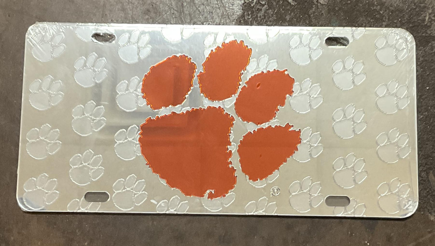 Craftique Clemson Paw Tag Chrome