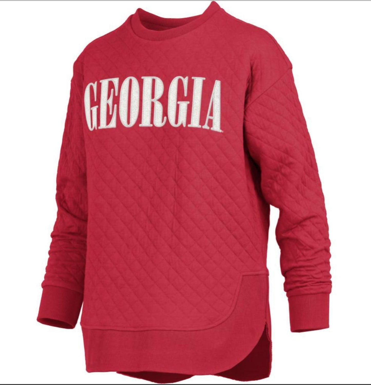 Pressbox UGA Womens Pasadena Quilted Red Pullover