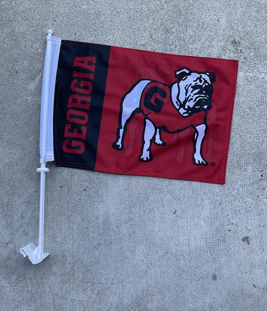 Sewing Concepts UGA Red Standing Dawg Auto Car Flag