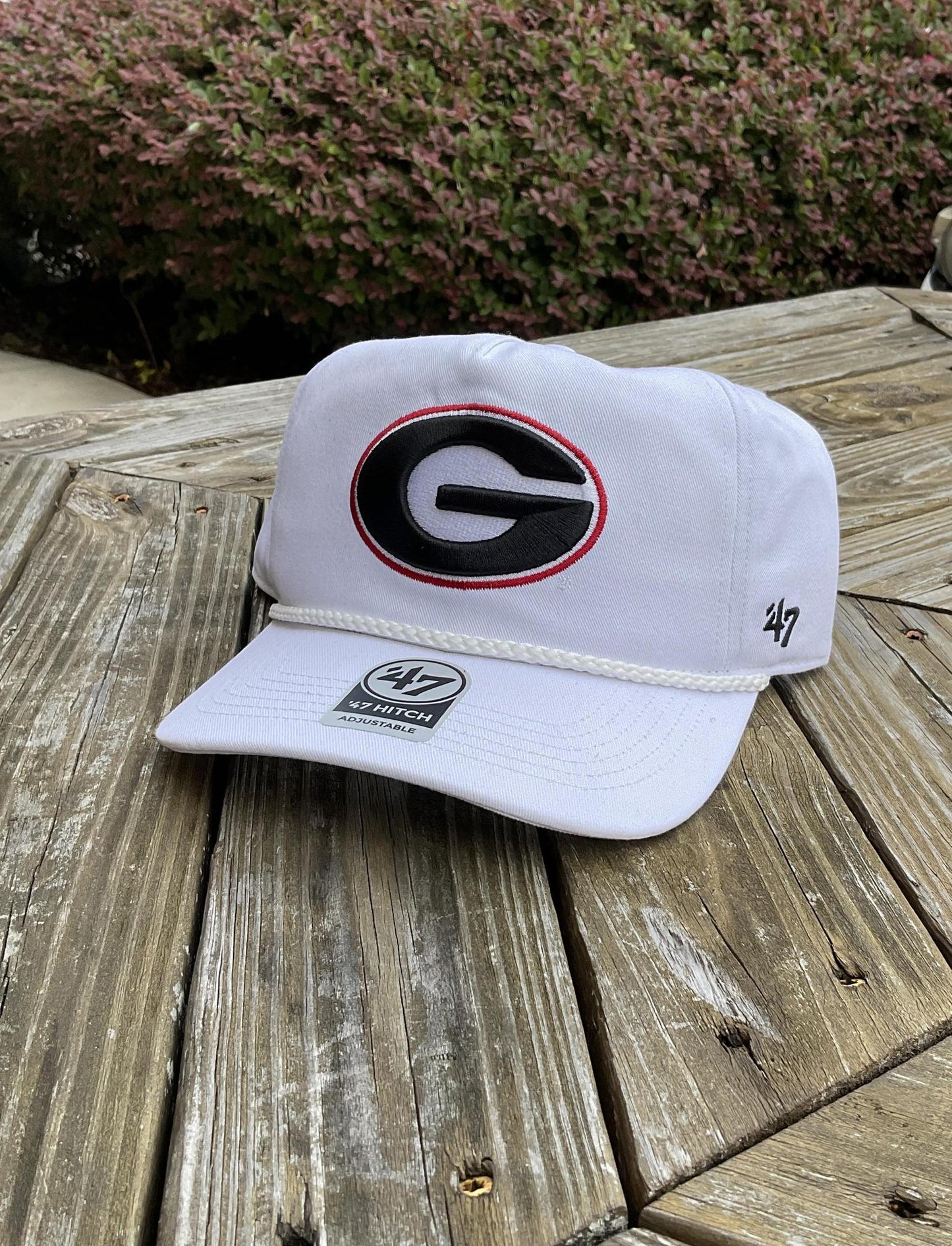 '47 Brand UGA White "G" Adjustable Hitch White Rope Hat