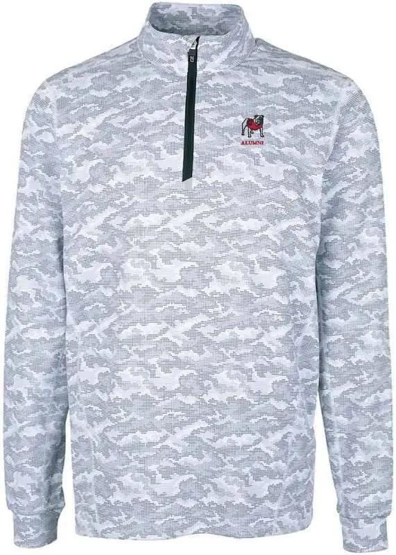 Cutter & Buck UGA Mens Traverse Camo Print Eco 1/4 Zip Pullover