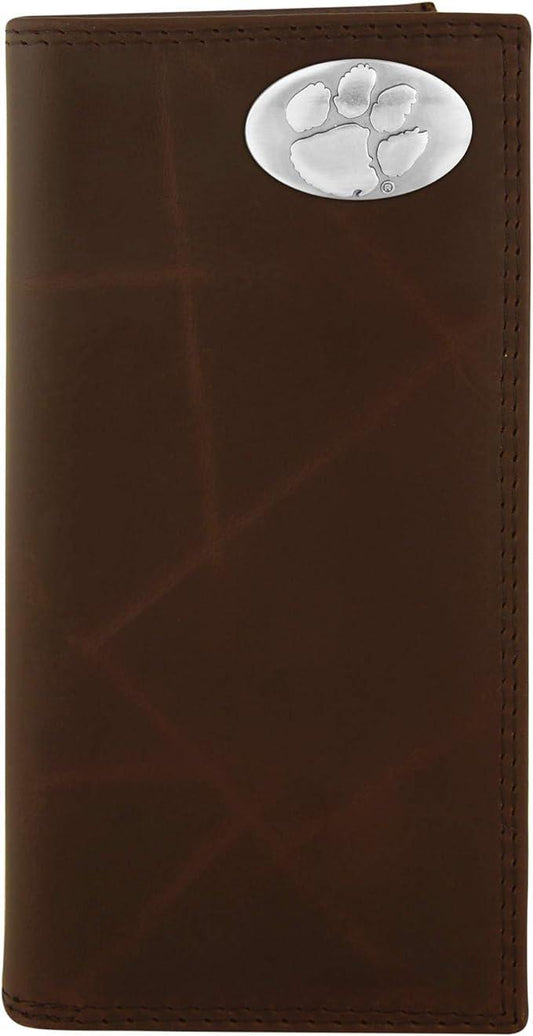 Zep-Pro Clemson Medallion Leather Checkbook Wallet