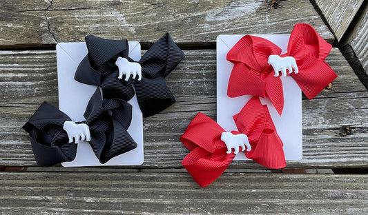 Ga Clay Co UGA Clip On Piggy Bows