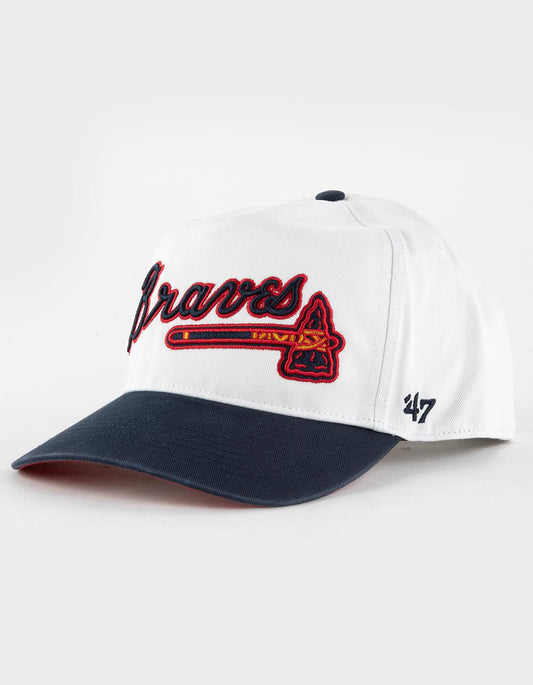 '47 Brand Atlanta Braves Coop ASG White Double Header Script Shot Adult Hitch Hat