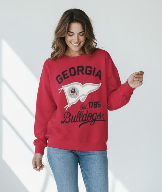 Pressbox UGA Womens Old Standard Puff Pennant Fleece